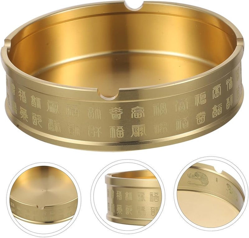 صحن رماد دائري كلاسيكي بأسلوب رجعي، إكسسوار منزلي زخرفي مدمج للطاولات لغرفة المعيشة أو المكتب - Image 5